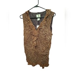 ICE Vintage Y2K Top  100% Silk Ruffled Dark Fairy Whimsigoth festival Plus 1X